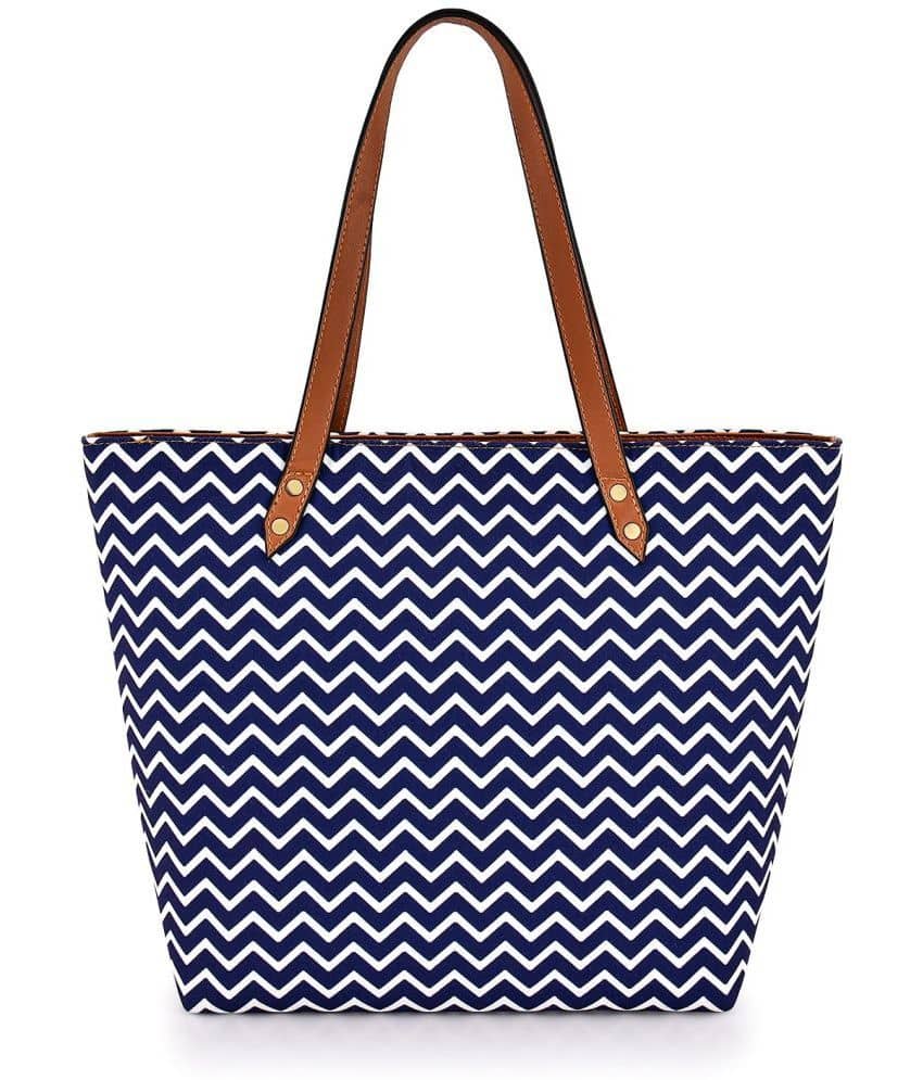 Lychee Bags Tote Bag Canvas Set of 1 ( Blue ) - Handbags | Buy online on ZillyBuy