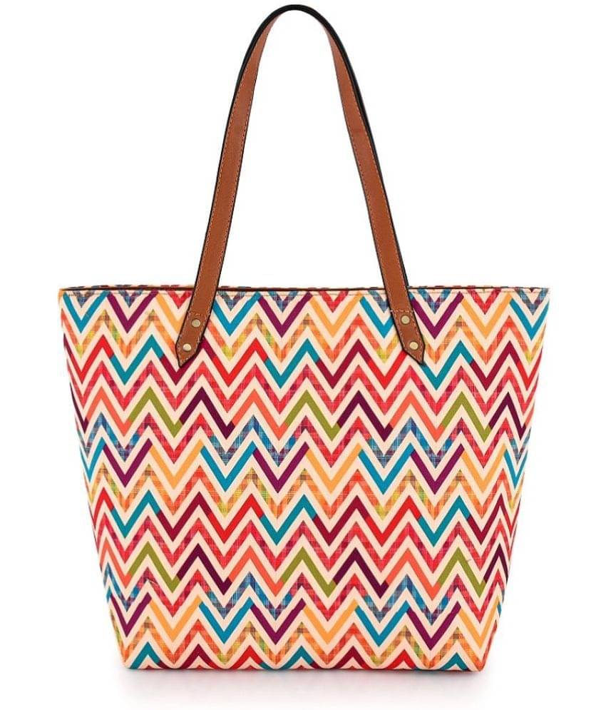     			Lychee Bags Tote Bag Canvas Set of 1 ( Multicolor )