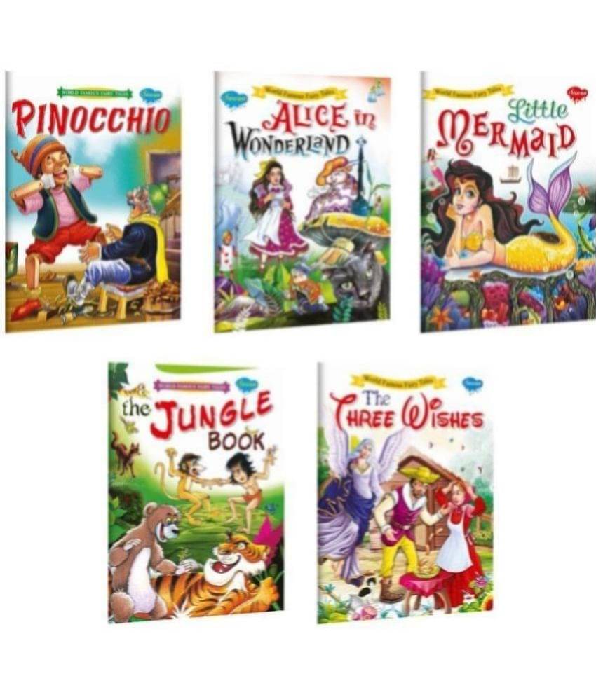     			Pinicchio, Alice In Wonderland, Little Mermaid, The Jungle Book, The Three Wishes | 5 World Famous Story Books By Sawan (Paperback, Manoj Publications Editorial Board)