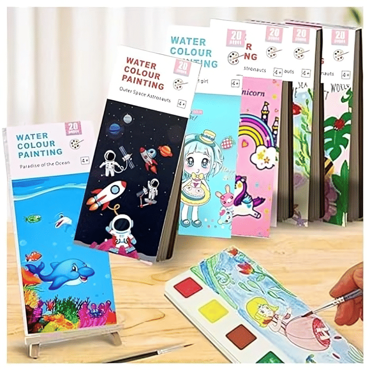     			Purple dust Drawing book pocket size with brush