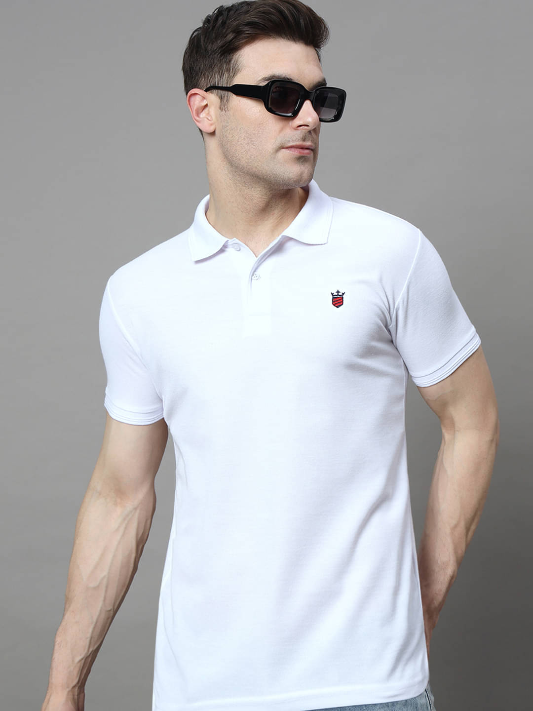 R.ARHAN PREMIUM Pack of 1 Cotton Blend Regular Fit Solid Half Sleeves Men's Polo T Shirt ( White ) R.ARHAN PREMIUM Pack of 1 Cotton Blend Regular Fit Solid Half Sleeves Men's Polo T Shirt ( White )