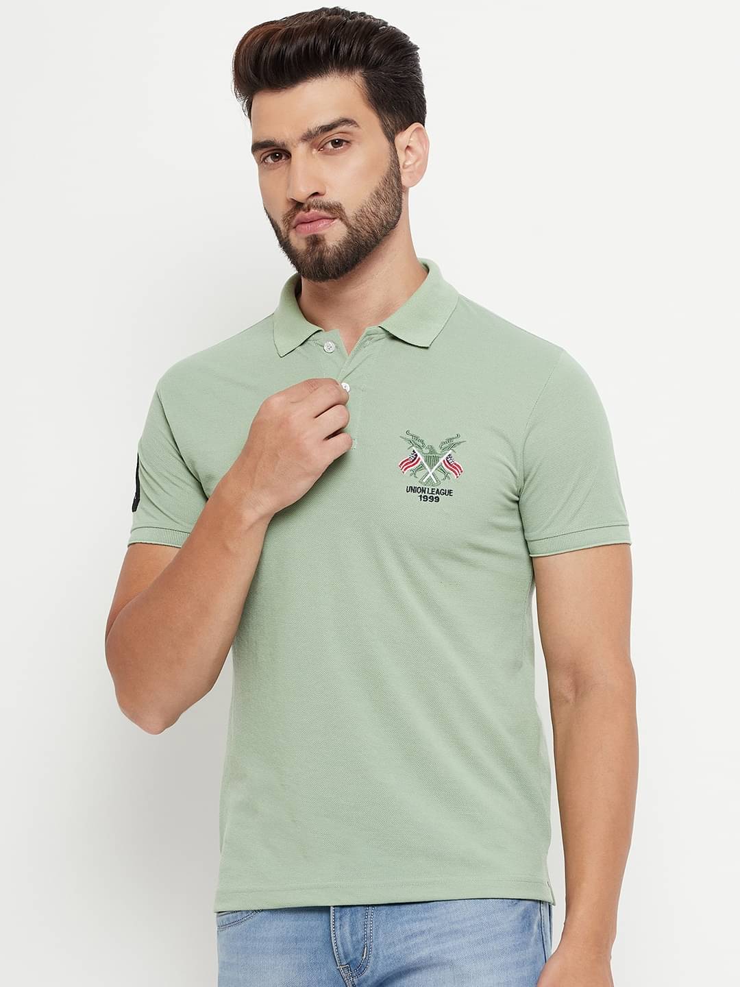 RELANE Pack of 1 Cotton Blend Regular Fit Solid Half Sleeves Men's Polo T Shirt ( Green ) RELANE Pack of 1 Cotton Blend Regular Fit Solid Half Sleeves Men's Polo T Shirt ( Green )