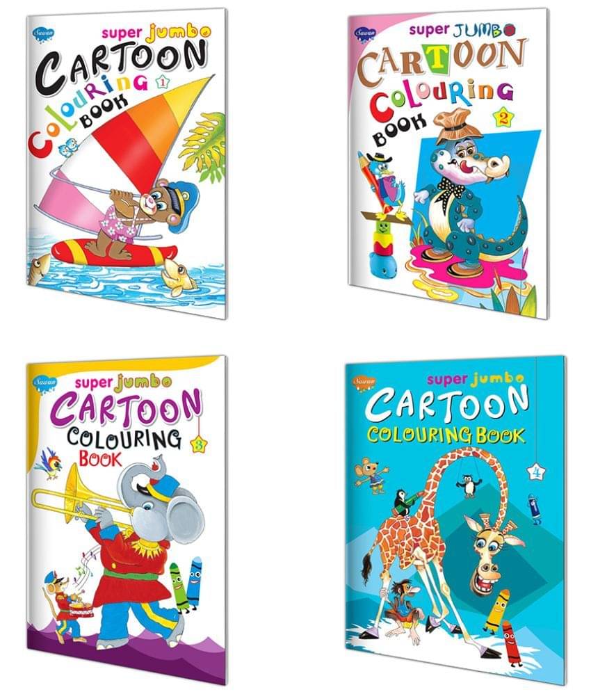 Set Of 4 Super Jumbo Cartoon Colouring Book-1 To 4 (Paperback, Manoj Publications Editorial Board) Set Of 4 Super Jumbo Cartoon Colouring Book-1 To 4 (Paperback, Manoj Publications Editorial Board)