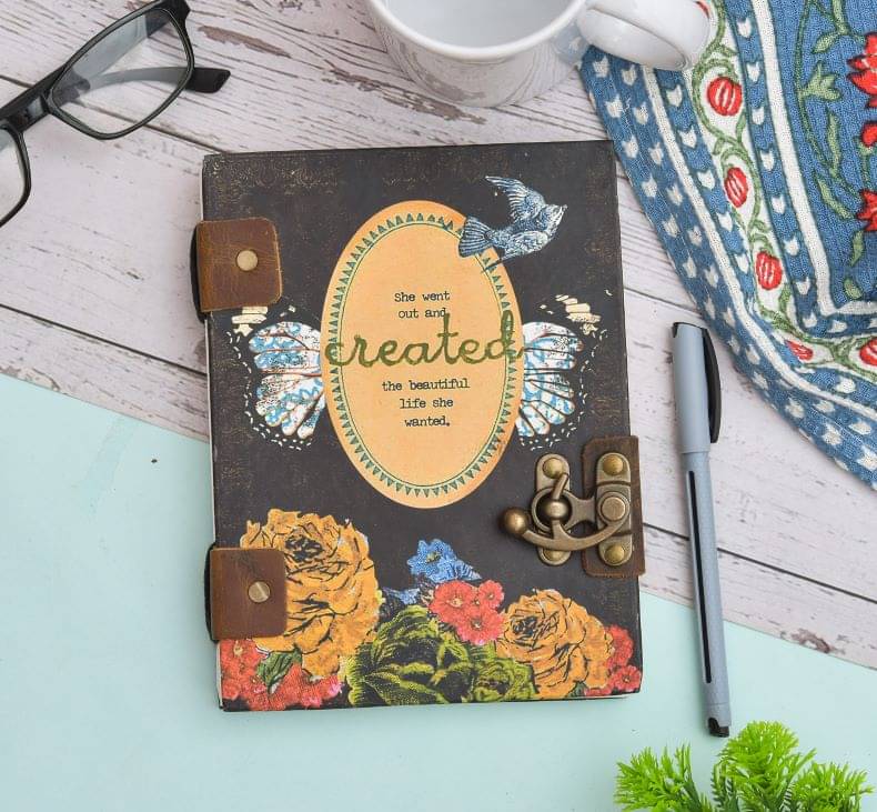     			She Went Out Print With 100% Recycled Handmade Paper Regular Diary Un-Ruled
