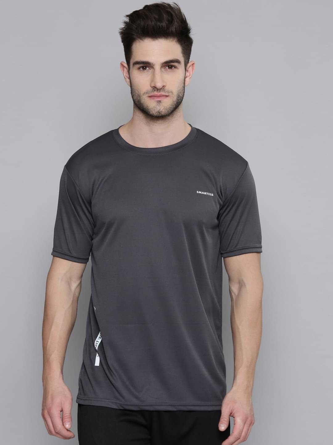 Smartees Polyester Regular Fit Solid Half Sleeves Men's T-Shirt - Grey ( Pack of 1 ) Smartees Polyester Regular Fit Solid Half Sleeves Men's T-Shirt - Grey ( Pack of 1 )