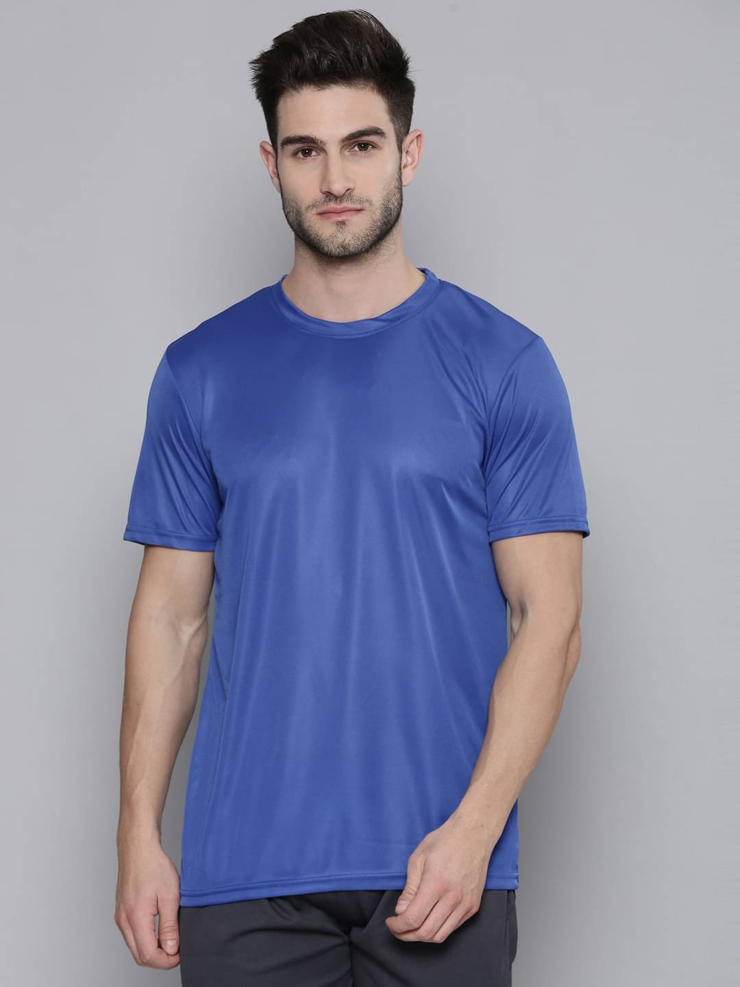     			Smartees Polyester Regular Fit Solid Half Sleeves Men's T-Shirt - Blue ( Pack of 1 )