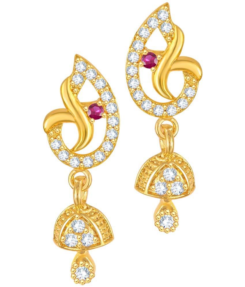 VIVASTRI Golden Drop Earrings ( Pack of 1 ) - Earrings | Buy online on ZillyBuy