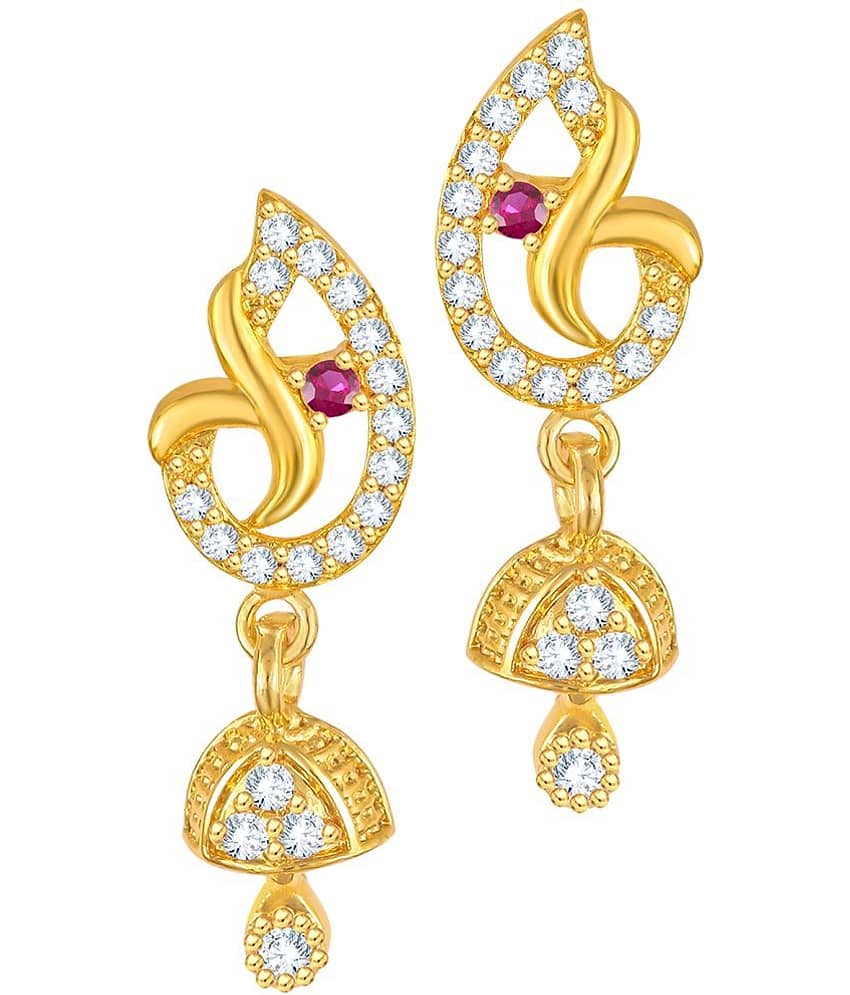 VIVASTRI Golden Drop Earrings ( Pack of 1 ) - Earrings | Buy online on ZillyBuy