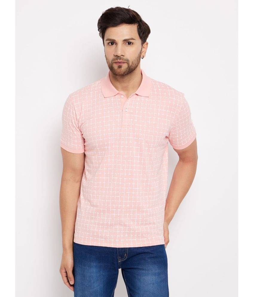 Wild West Pack of 1 Cotton Blend Regular Fit Checks Half Sleeves Men's Polo T Shirt ( Pink ) Wild West Pack of 1 Cotton Blend Regular Fit Checks Half Sleeves Men's Polo T Shirt ( Pink )