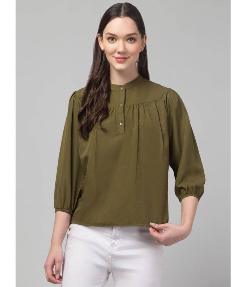     			Culpi Women's Crepe Regular Top ( Olive )