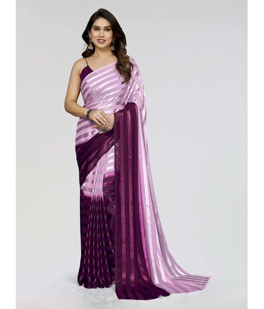 Kashvi Sarees Satin Striped Saree Without Blouse Piece ( Pink ) - Sarees | Buy online on ZillyBuy
