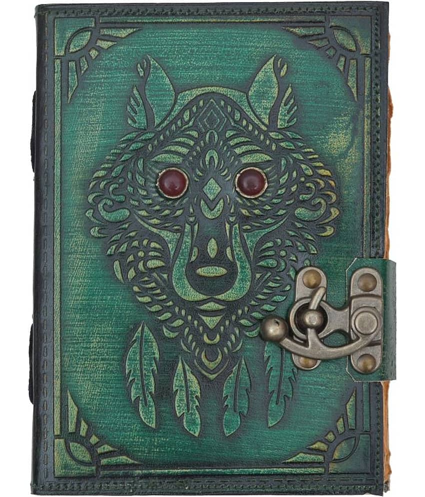 Leather Wolf Diary / notebook A5 Diary - Stationery | Buy online on ZillyBuy
