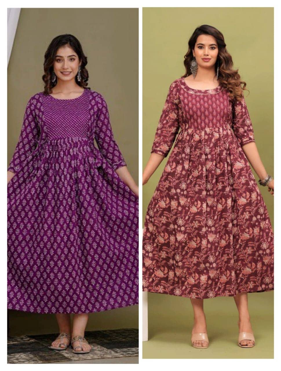 Nevisha Style Multi Color Cotton Maternity Kurta Pack of 2