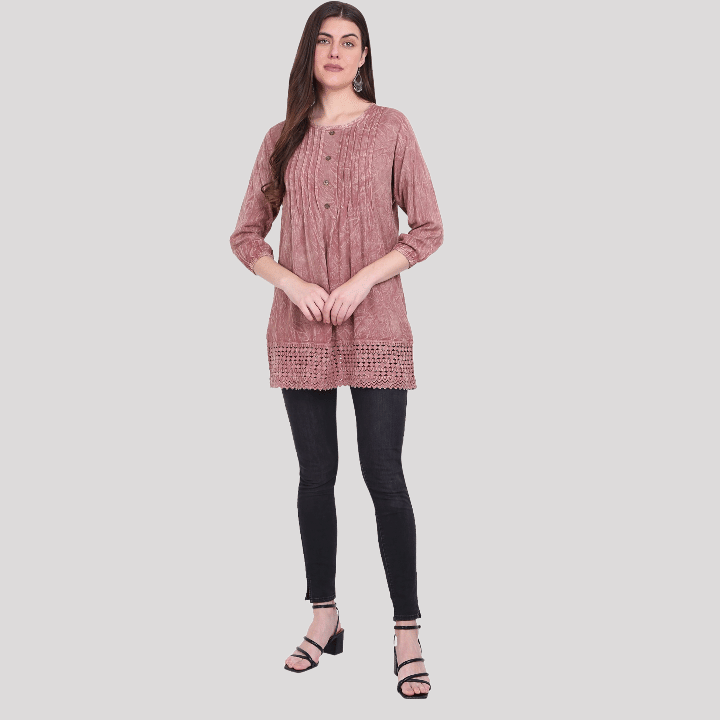 PP Kurtis Women's Rayon A-Line Top ( Brown ) PP Kurtis Women's Rayon A-Line Top ( Brown )