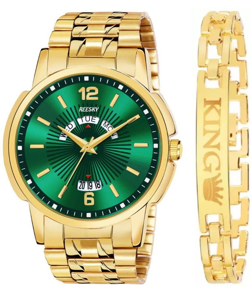REESKY Gold Stainless Steel Analog Men's Watch