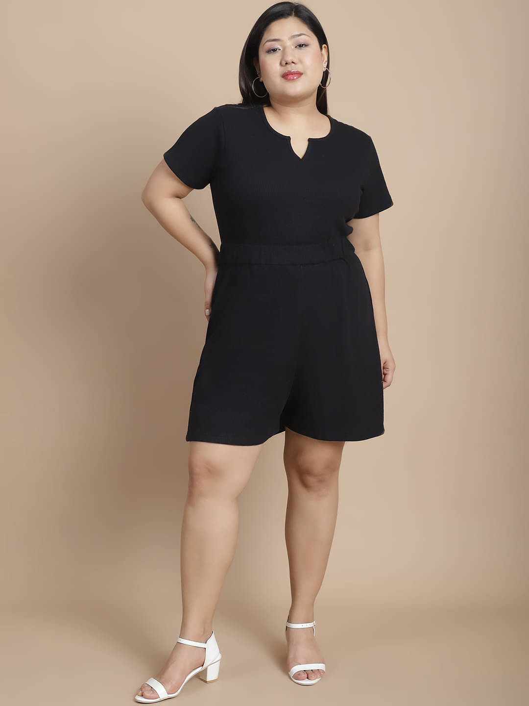     			Rigo Black Cotton Blend Slim Fit Women's Jumpsuit ( Pack of 1 )