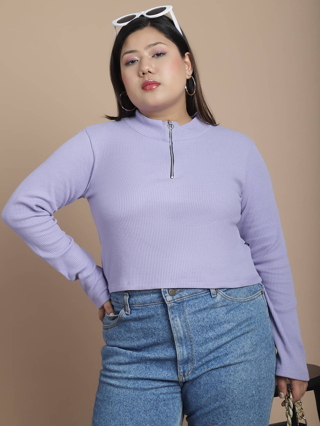 Rigo Women's Cotton Blend Regular Top ( Purple ) Rigo Women's Cotton Blend Regular Top ( Purple )