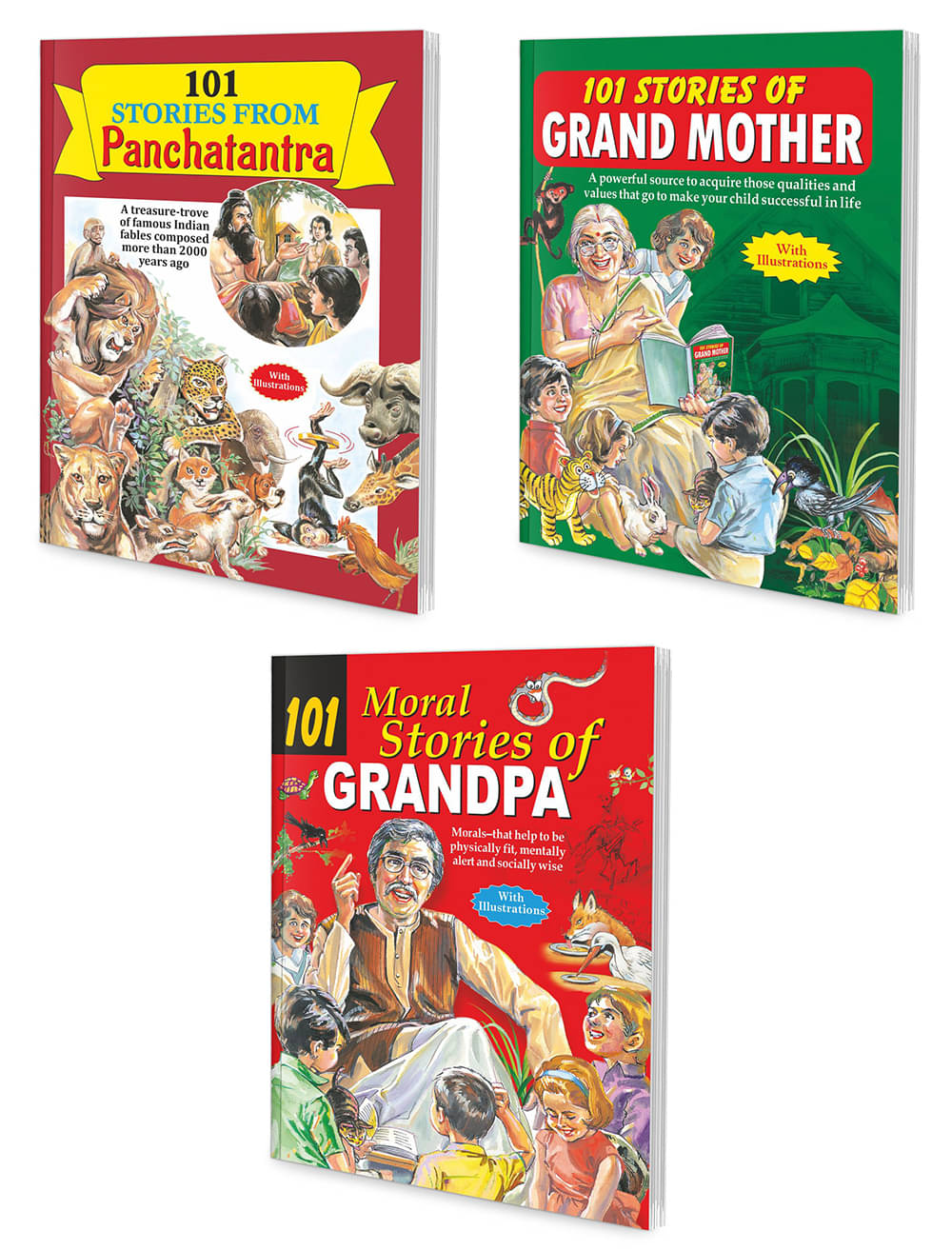     			101 Bedtime Stories | Set of 3 Story Books | 101 Stories from Panchatantra, 101 Stories of Grand Mother and 101 Moral Stories of Grandpa