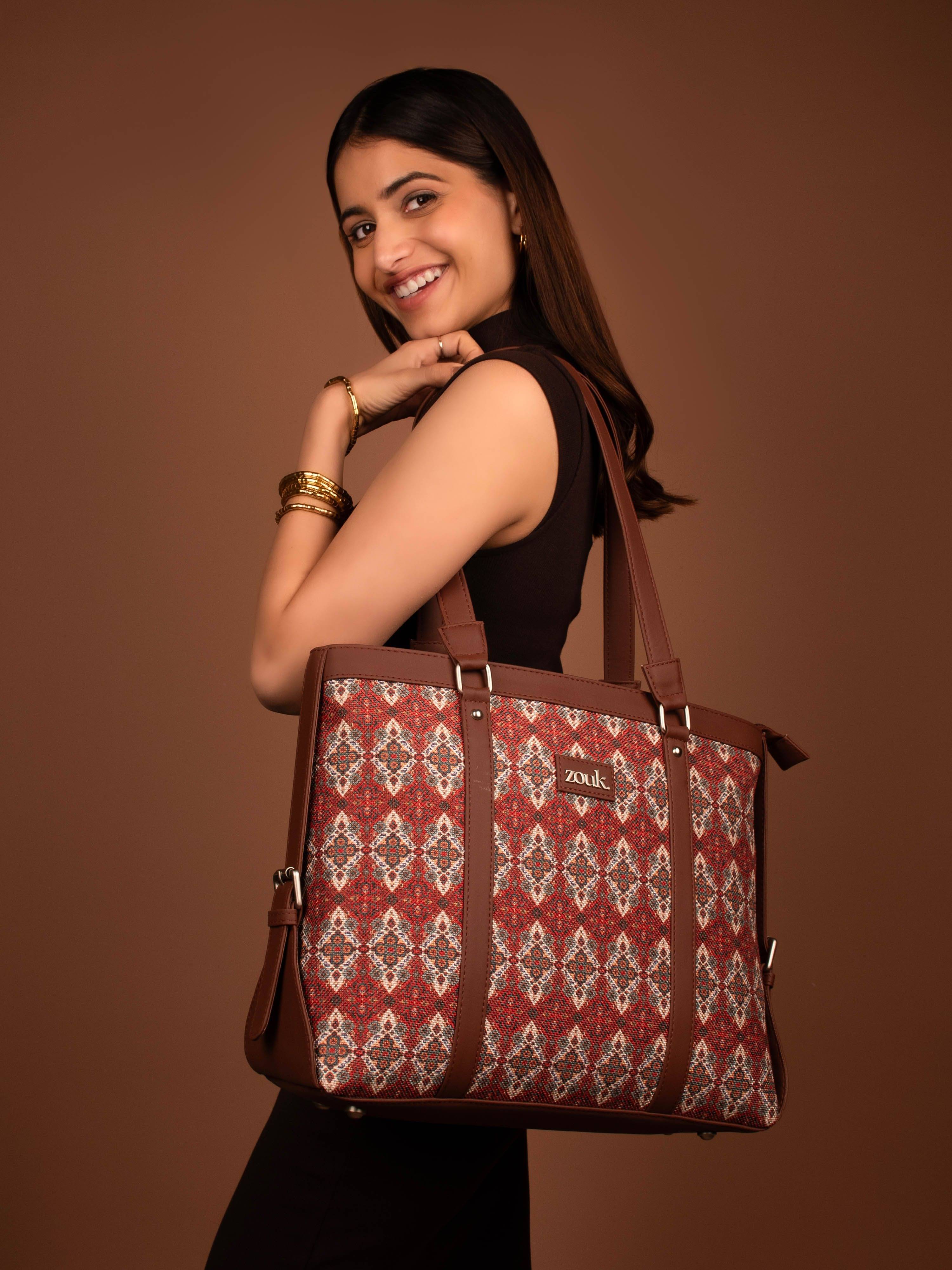     			Zouk Shoulder Bag Jute Set of 1 ( Red )
