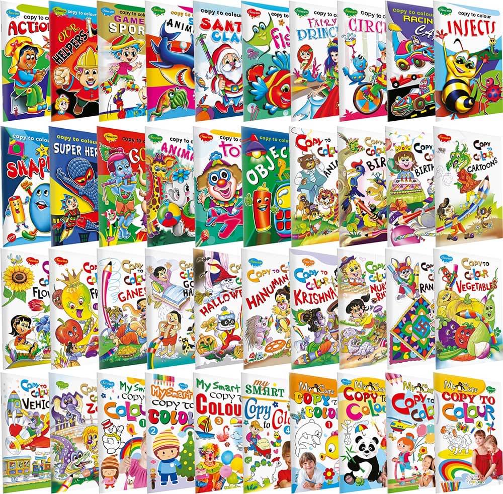 All In One Copy To Colour | Pack of 40 Colouring Books All In One Copy To Colour | Pack of 40 Colouring Books