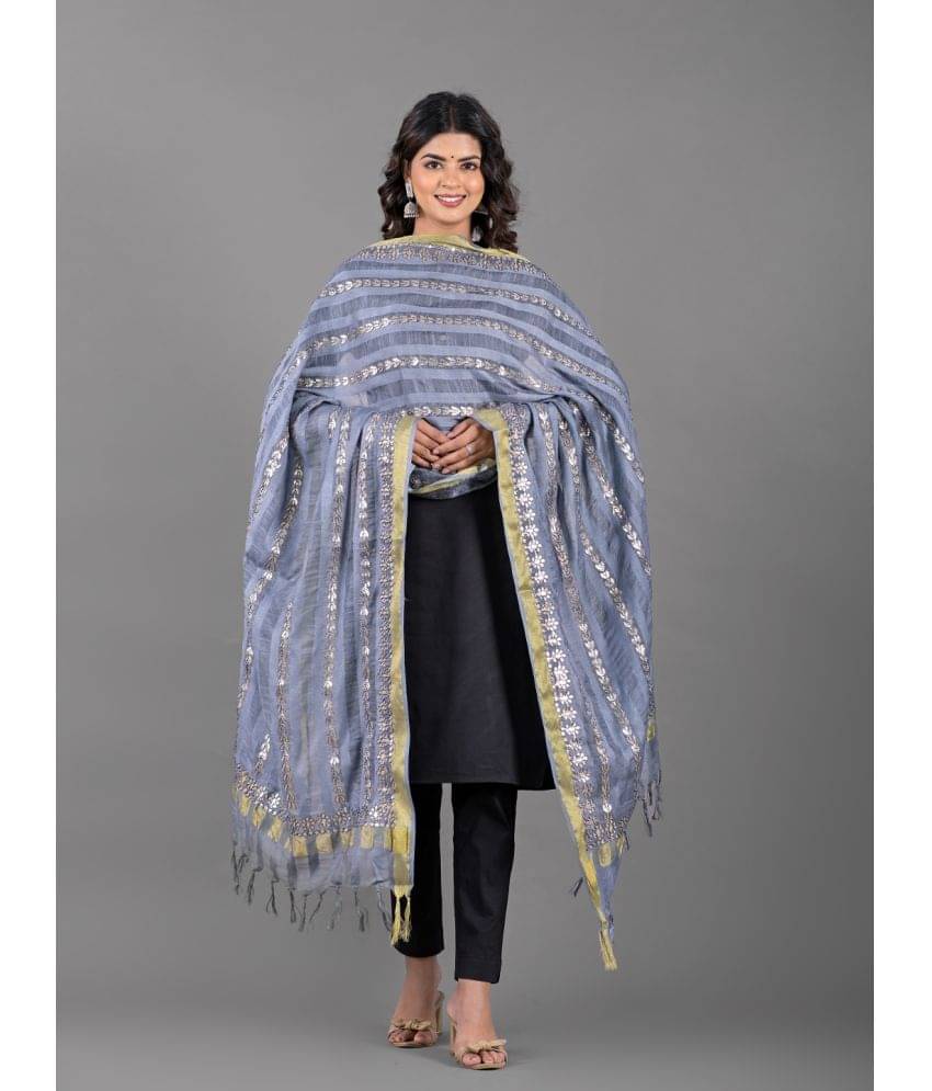 Apratim Grey Cotton Women's Dupatta - ( Pack of 1 )     			Apratim Grey Cotton Women's Dupatta - ( Pack of 1 )