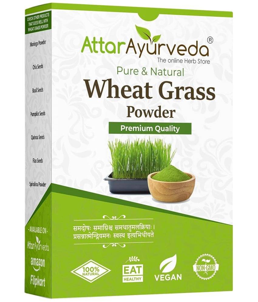 Attar Ayurveda Wheat Grass Powder (100 Gram) | Pure, Preservative free, Non-GMO | Immunity booster Attar Ayurveda Wheat Grass Powder (100 Gram) | Pure, Preservative free, Non-GMO | Immunity booster