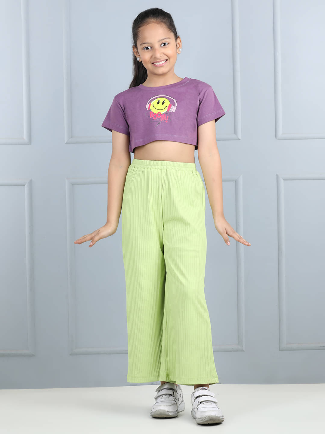     			Aww Hunnie Pack of 1 Girls Cotton Top ( Purple )