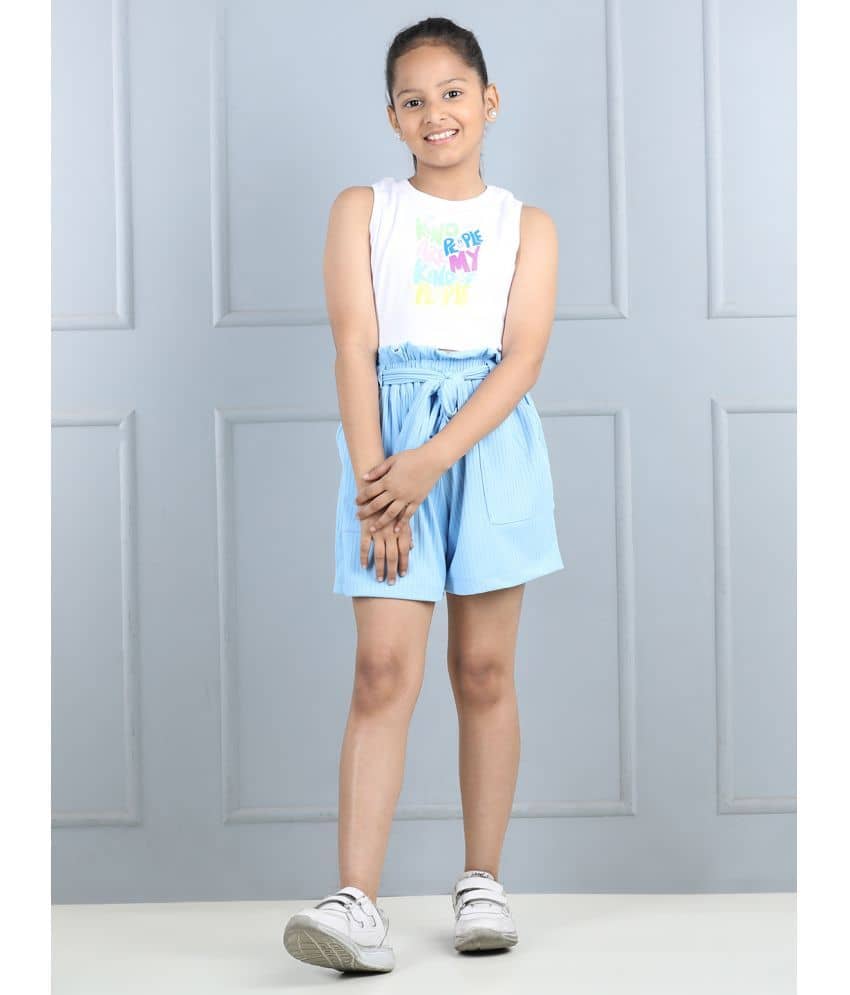 Aww Hunnie Pack of 1 Girls Cotton Top ( White )