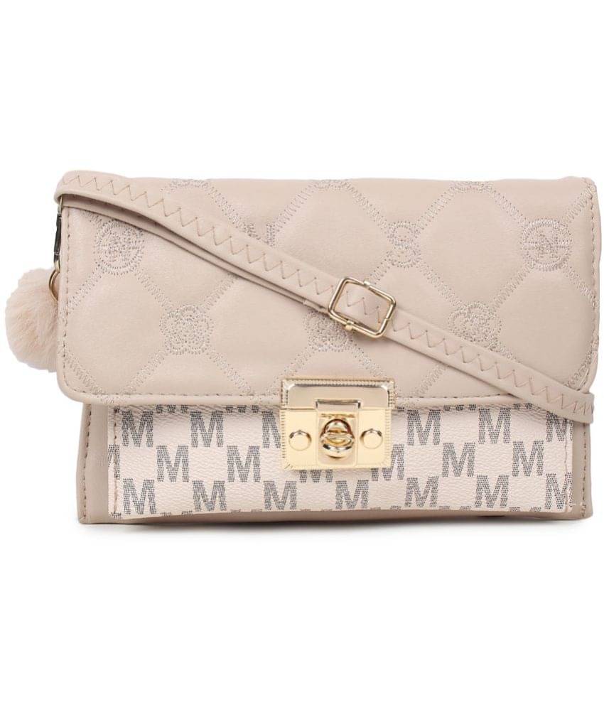     			Cherry Tree Cream Faux Leather Sling Bag