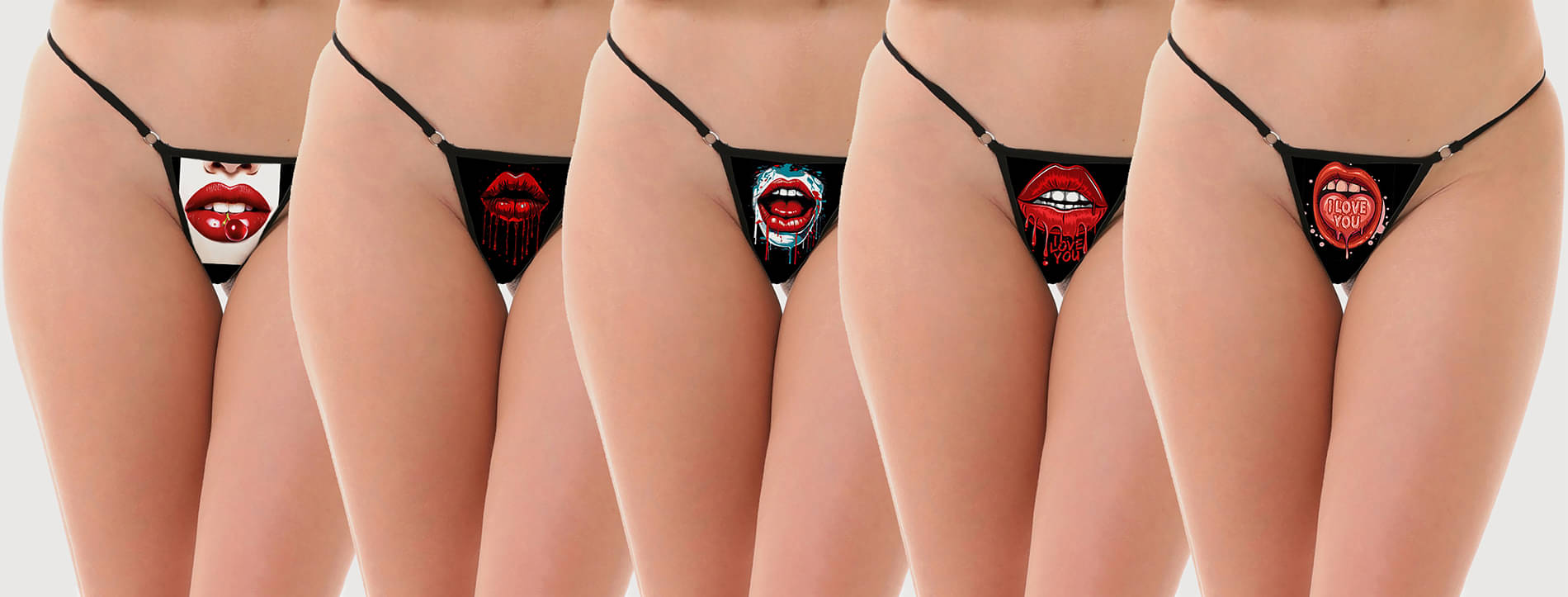     			D Naked Pack of 5 Blended Printed Women's G-Strings ( Multi Color )