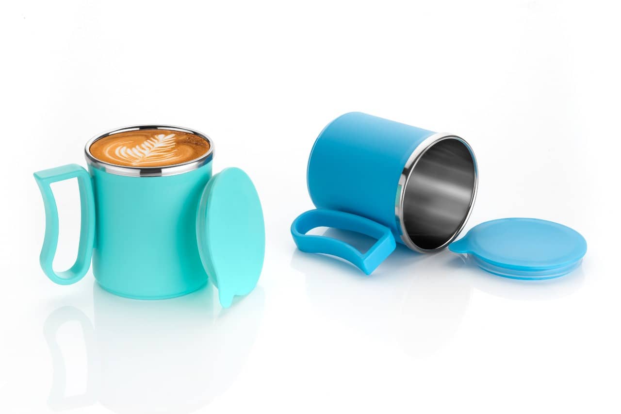 FIT4CHEF Coffee Mug Solid Stainless Steel Coffee Mug 300 mL ( Pack of 2 )