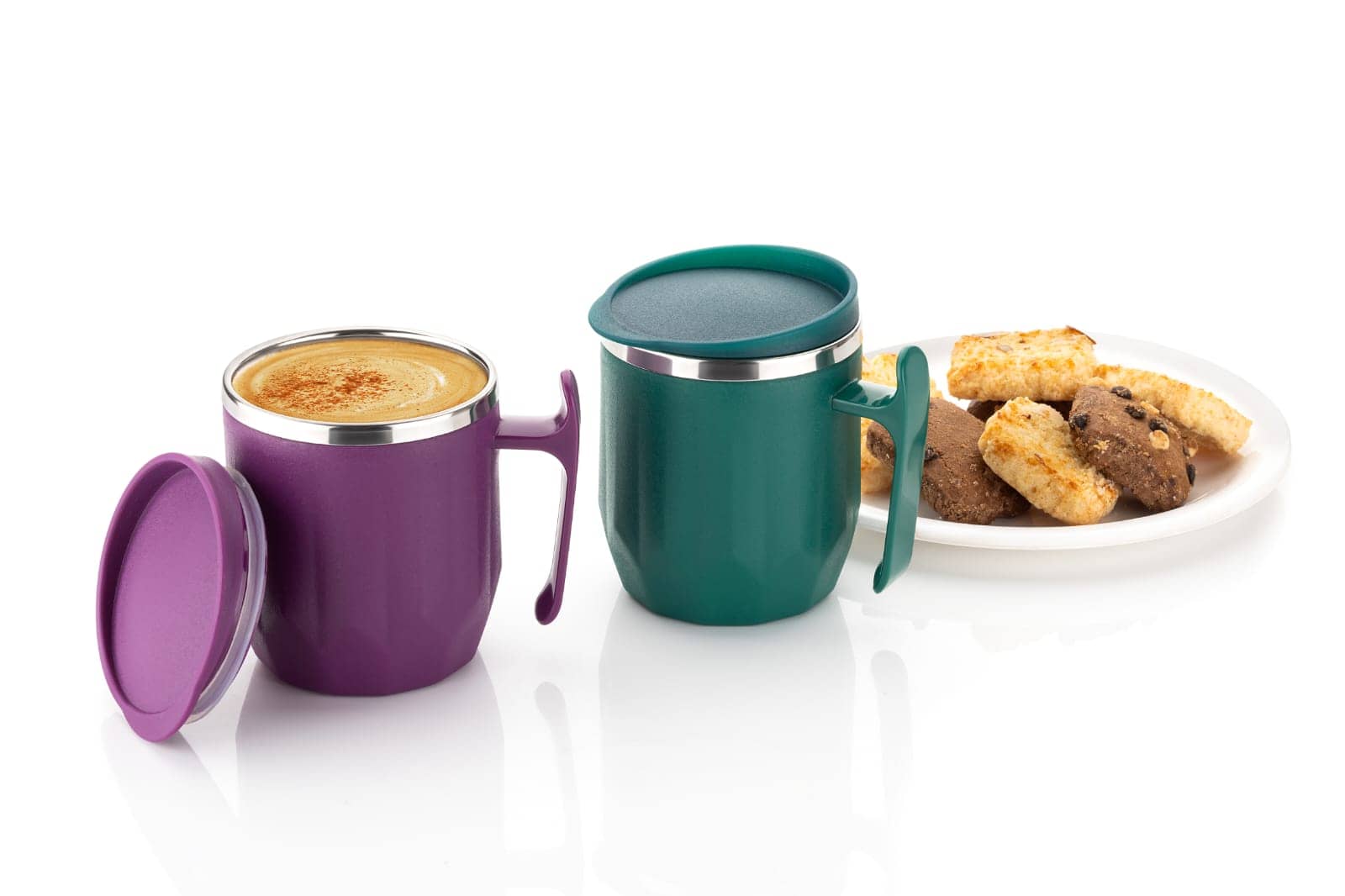 FIT4CHEF Diamond Coffee Mug Solid Stainless Steel Coffee Mug 300 mL ( Pack of 2 )