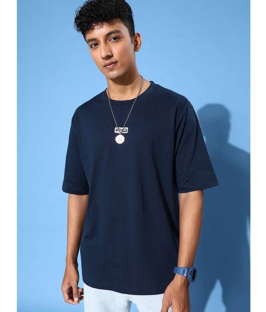 Free Society Pack of 1 Cotton Oversized Fit Men's T-Shirt ( Navy )     			Free Society Pack of 1 Cotton Oversized Fit Men's T-Shirt ( Navy )