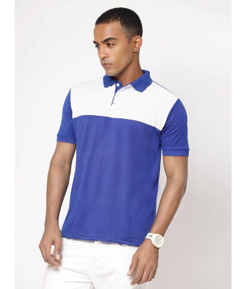     			Fundoo Pack of 1 Polyester Slim Fit Colorblock Half Sleeves Men's Polo T Shirt ( Blue )