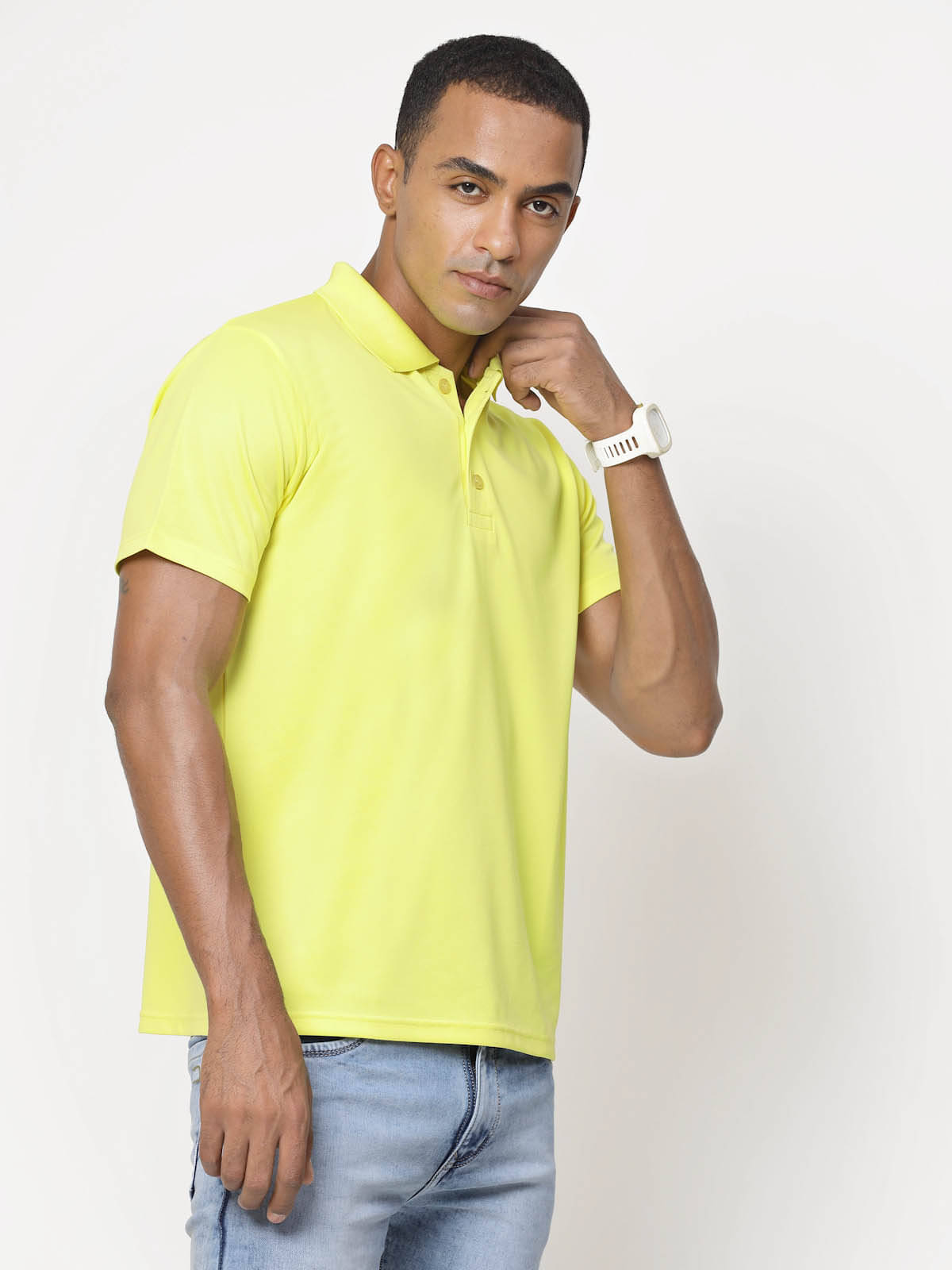 Fundoo Pack of 1 Polyester Slim Fit Solid Half Sleeves Men's Polo T Shirt ( Yellow ) Fundoo Pack of 1 Polyester Slim Fit Solid Half Sleeves Men's Polo T Shirt ( Yellow )