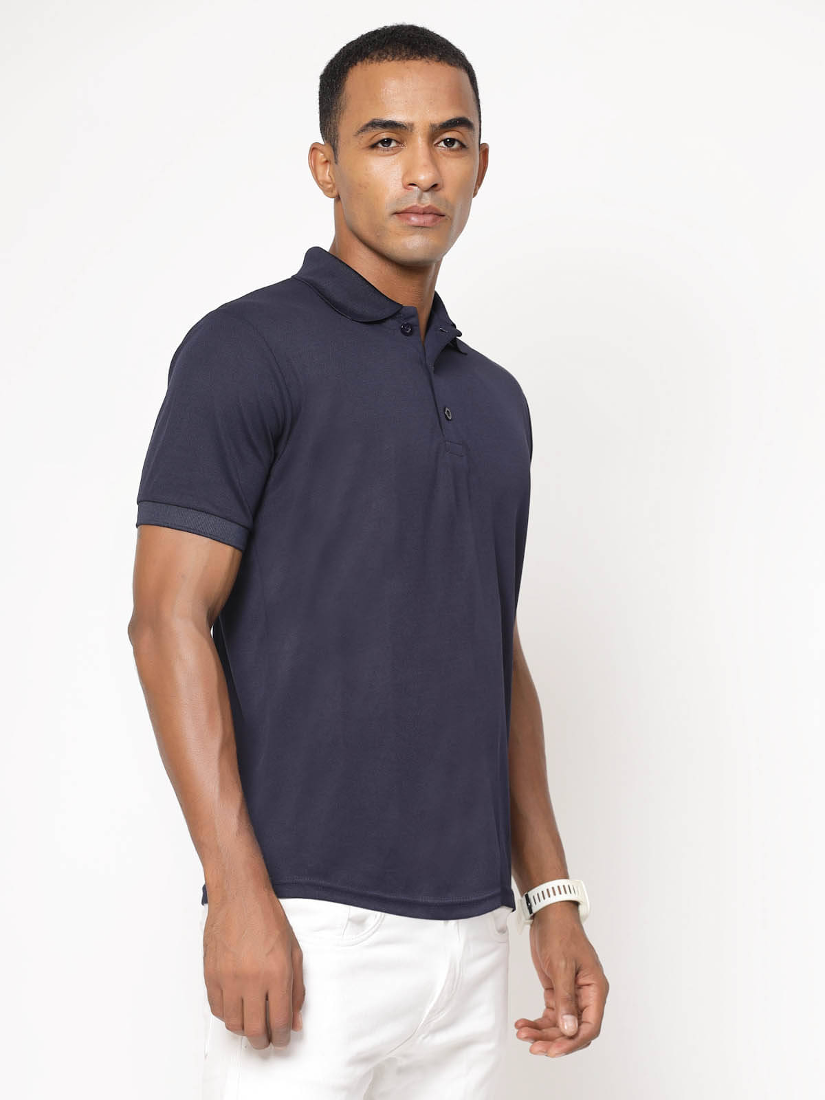    			Fundoo Pack of 1 Polyester Slim Fit Solid Half Sleeves Men's Polo T Shirt ( Navy )