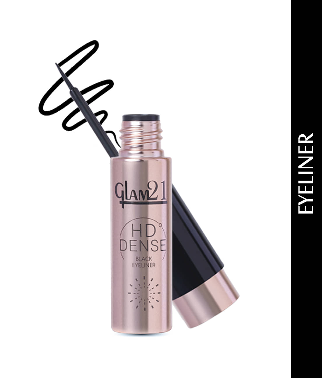 Glam21 HD Dense Eyeliner Shiny Finish Highly Pigmented Smudge Proof Stays Up To 12 hrs 6ml Black - Makeup - Eyes | Buy online on ZillyBuy