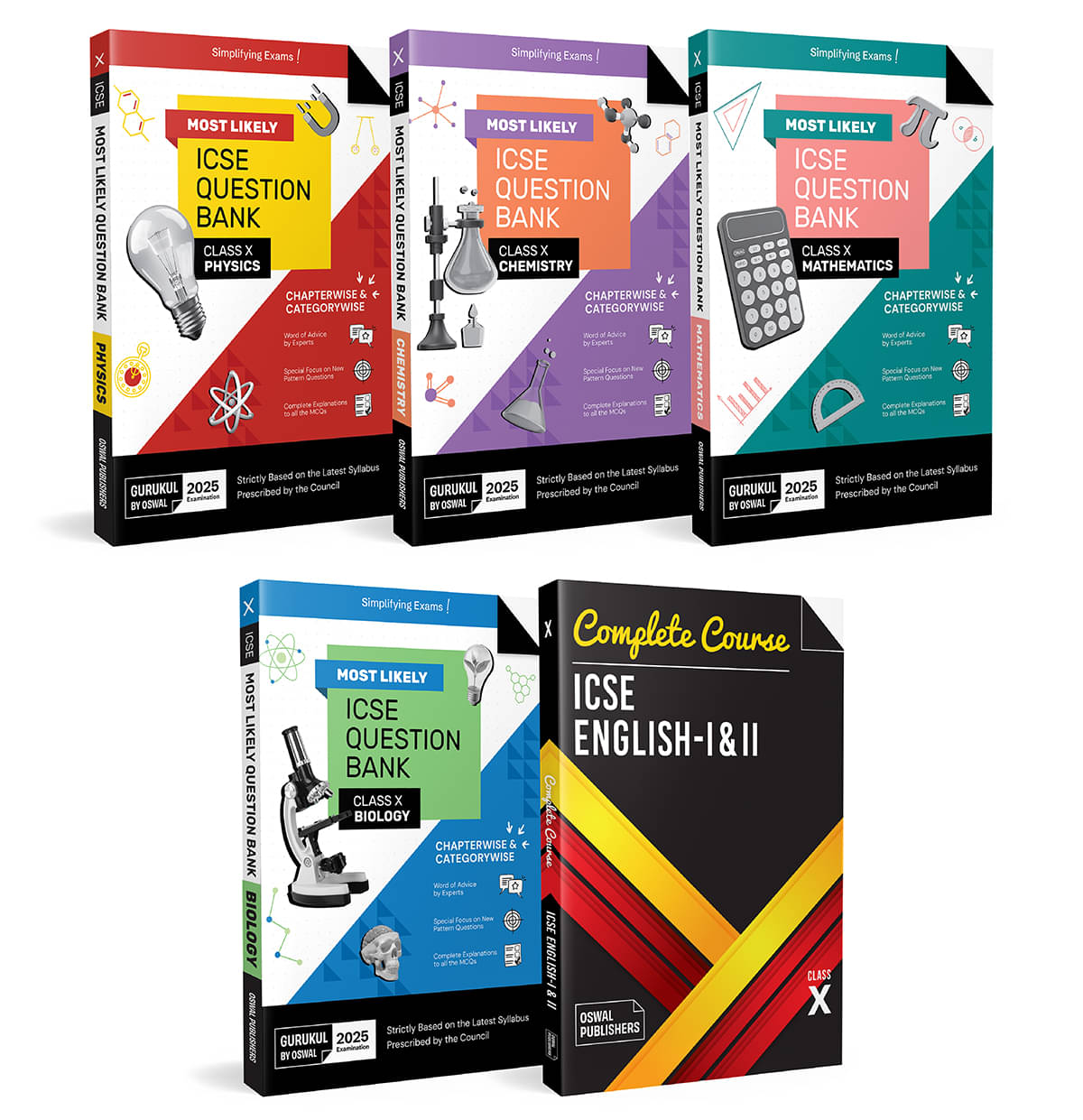 Gurukul By Oswal Most Likely ICSE Question Bank Class 10 Bundles (Set of 5) : Physics, Chemistry, Maths, Biology & English I & II for Exam 2025 Gurukul By Oswal Most Likely ICSE Question Bank Class 10 Bundles (Set of 5) : Physics, Chemistry, Maths, Biology & English I & II for Exam 2025