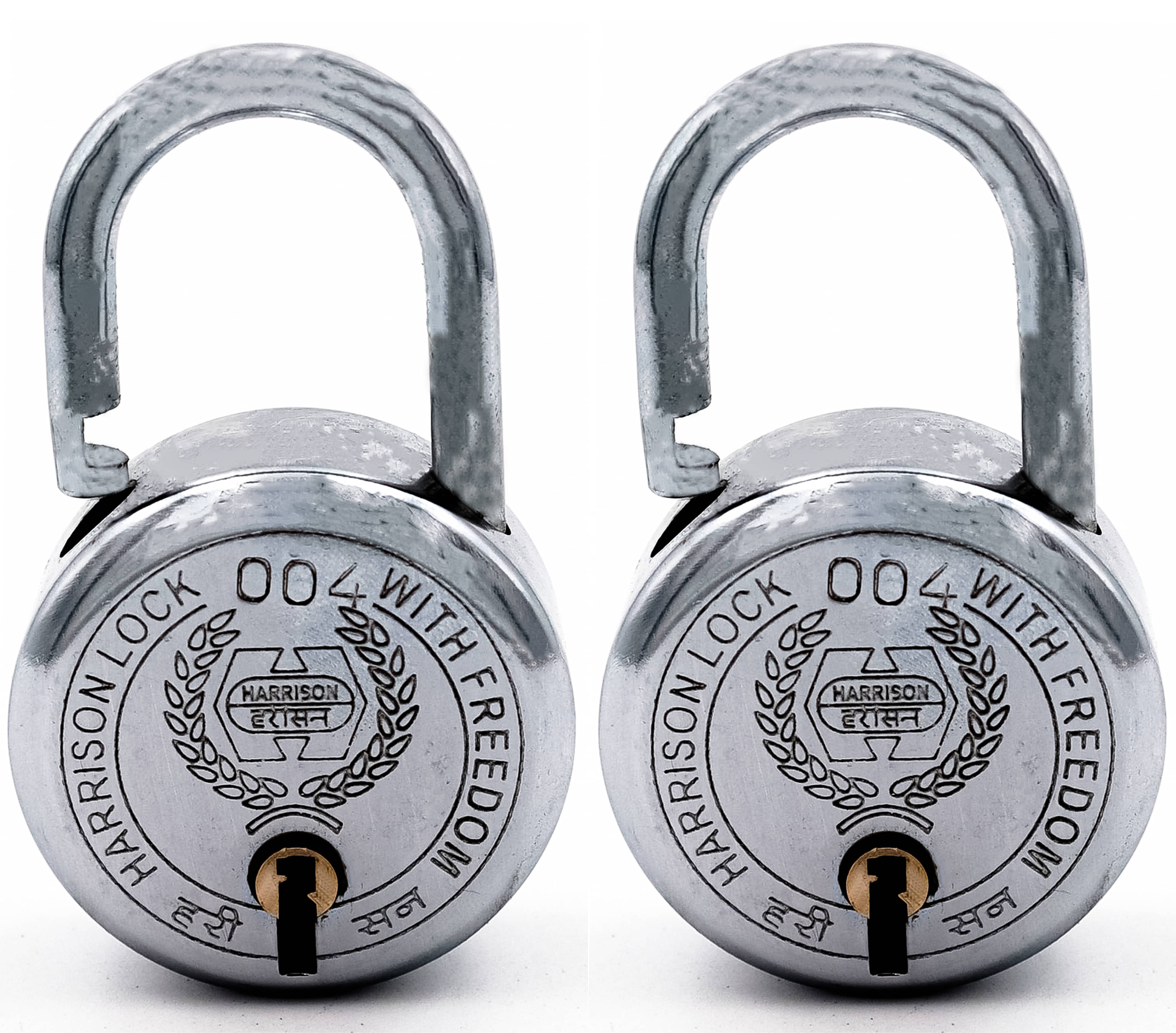 Harrison Padlocks / Round Padlock 45mm 6 Lever With 3 Keys T-26-0273 Pack of 2/ Mild Steel Material/ Bright Chrome Polished Finish/door lock, shutter lock, godown lock, gate lock Harrison Padlocks / Round Padlock 45mm 6 Lever With 3 Keys T-26-0273 Pack of 2/ Mild Steel Material/ Bright Chrome Polished Finish/door lock, shutter lock, godown lock, gate lock
