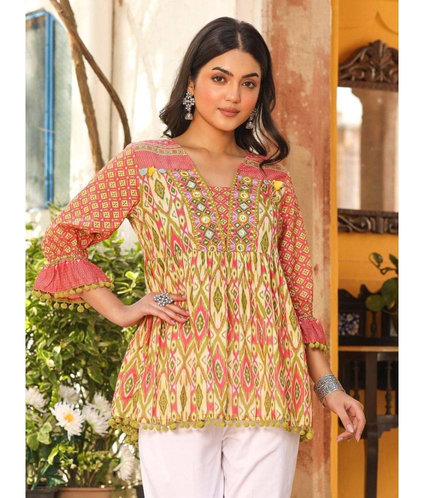 Juniper Women's Cotton Peplum Top ( Green )     			Juniper Women's Cotton Peplum Top ( Green )