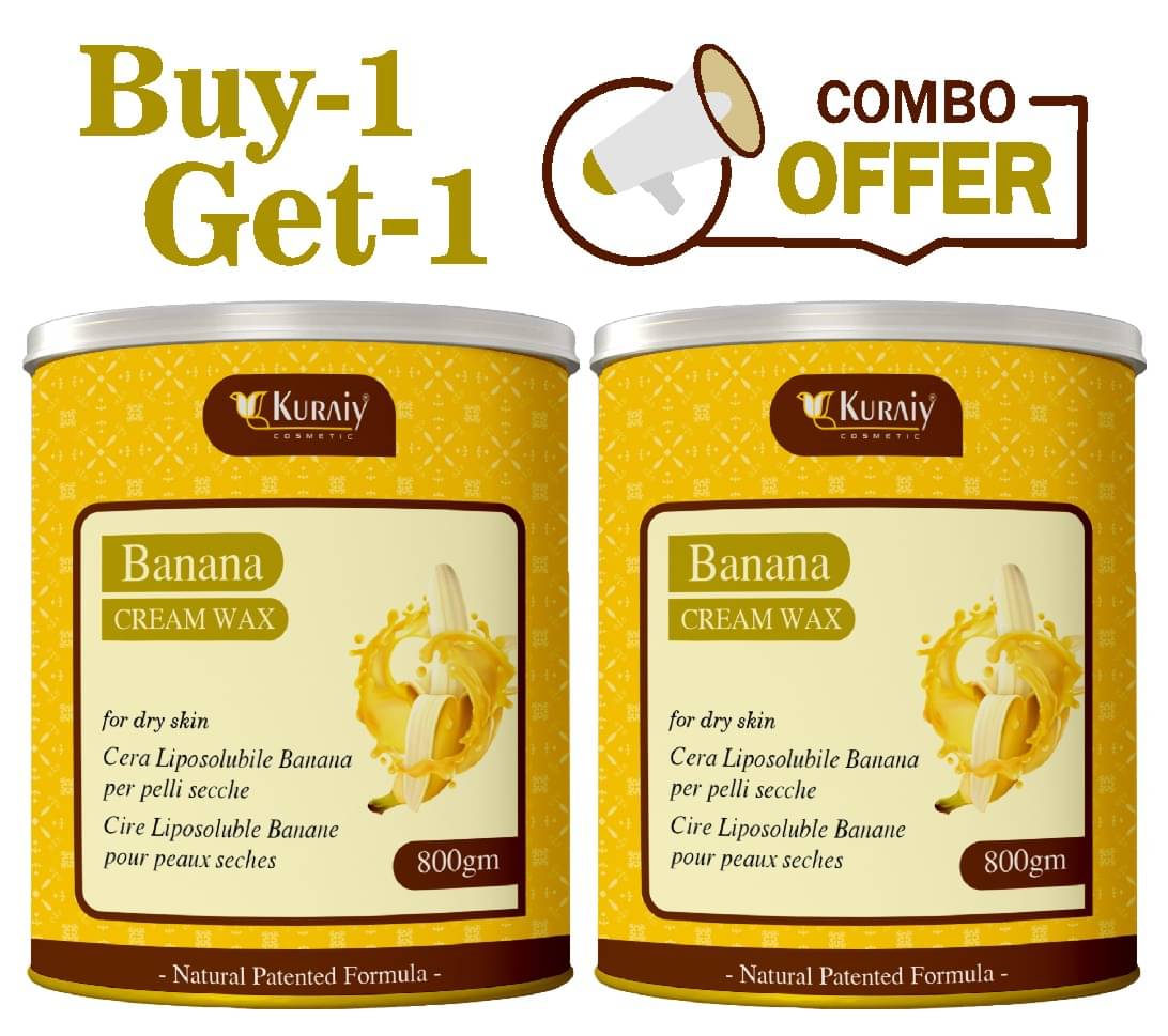     			KURAIY Banana Wax for Smooth Hair Removal - 800gm Banana extracts (Pack of 2)
