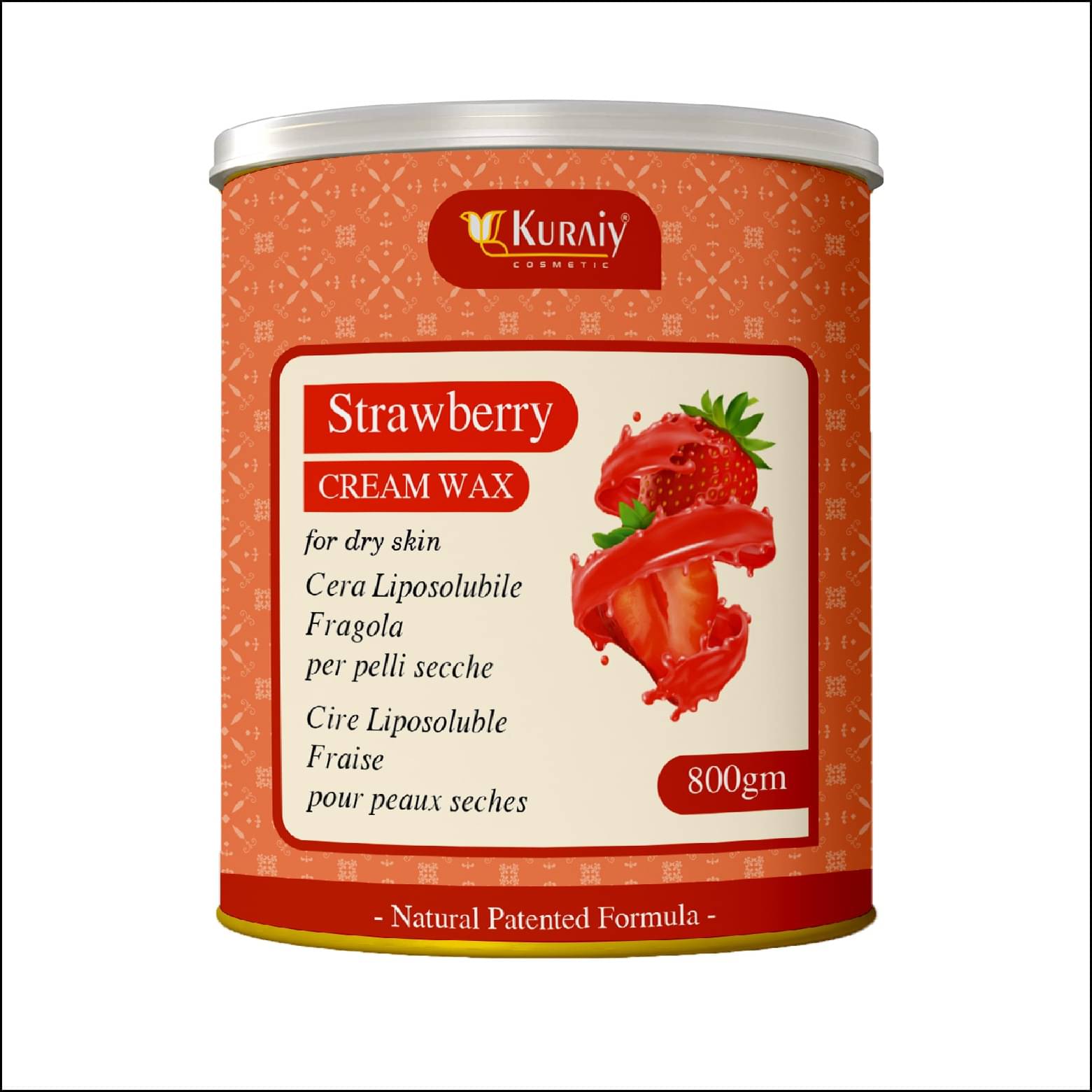     			KURAIY strawberry Wax for Smooth Hair Removal - 800gm strawberry extracts(Pack of 1)
