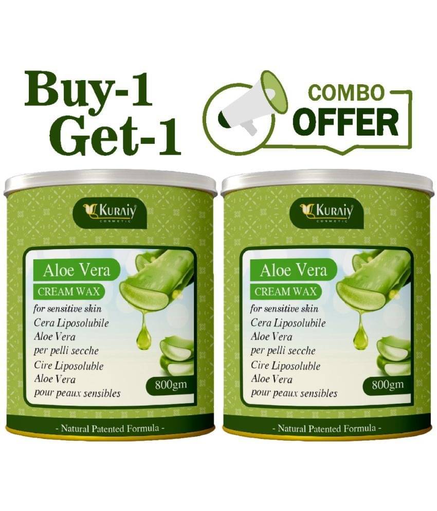 KURAIY Aloevera Wax for Smooth Hair Removal - 800gm Aloevera extracts (Pack of 2) KURAIY Aloevera Wax for Smooth Hair Removal - 800gm Aloevera extracts (Pack of 2)