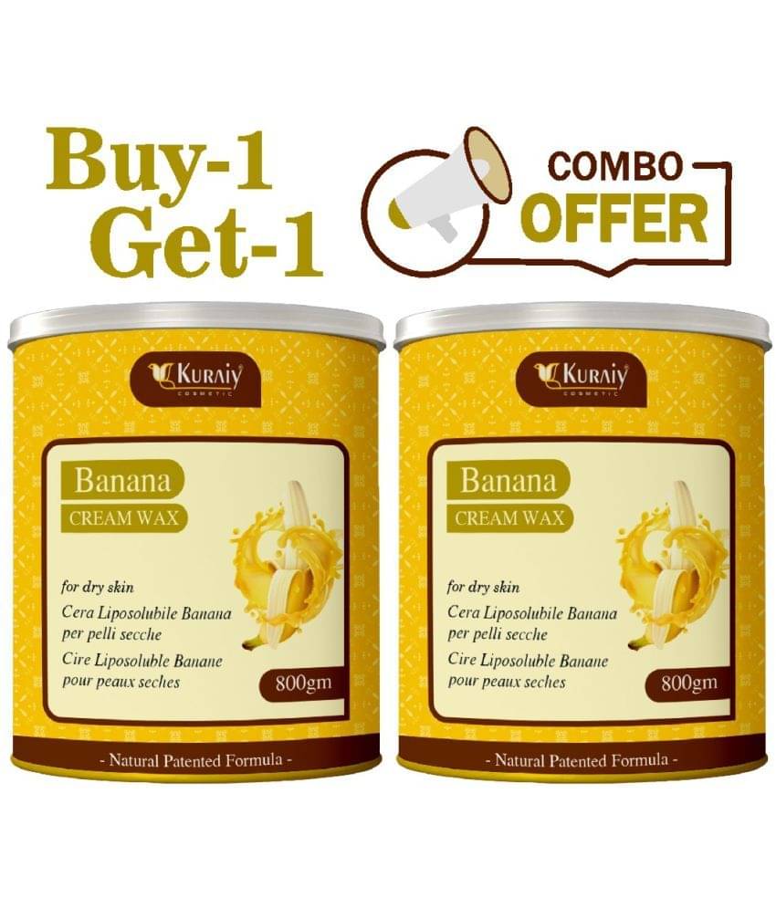 KURAIY Banana Wax for Smooth Hair Removal - 800gm Banana extracts Pack of 2) KURAIY Banana Wax for Smooth Hair Removal - 800gm Banana extracts Pack of 2)