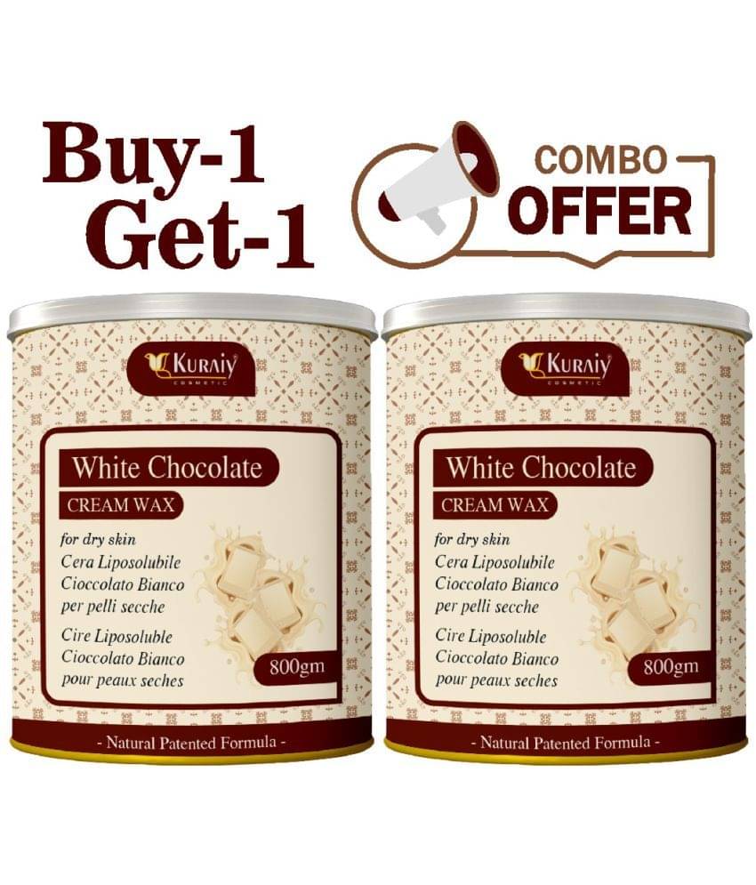 KURAIY White Chocolate Wax for Hair Removal - 800gm White chocolate extracts(Pack of 2) KURAIY White Chocolate Wax for Hair Removal - 800gm White chocolate extracts(Pack of 2)