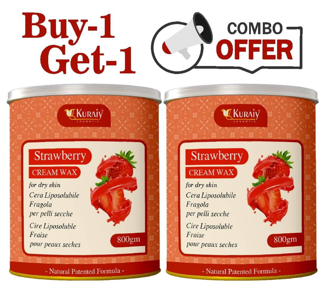 KURAIY strawberry Wax for Smooth Hair Removal - 800gm strawberry extracts (Pack of 2) KURAIY strawberry Wax for Smooth Hair Removal - 800gm strawberry extracts (Pack of 2)