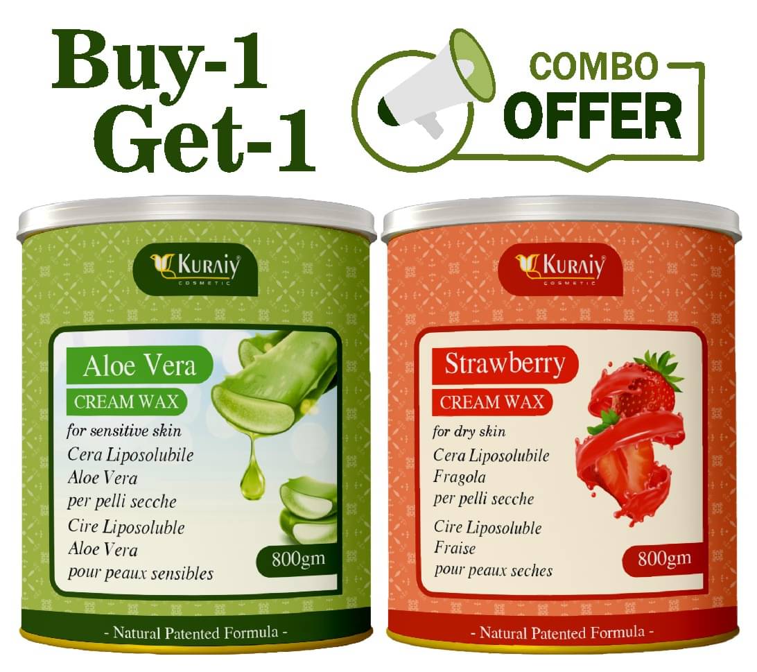 KURAIY Strawberry And Aloevera Wax for Smooth Hair Removal - 800gm extracts (Pack of 2) KURAIY Strawberry And Aloevera Wax for Smooth Hair Removal - 800gm extracts (Pack of 2)