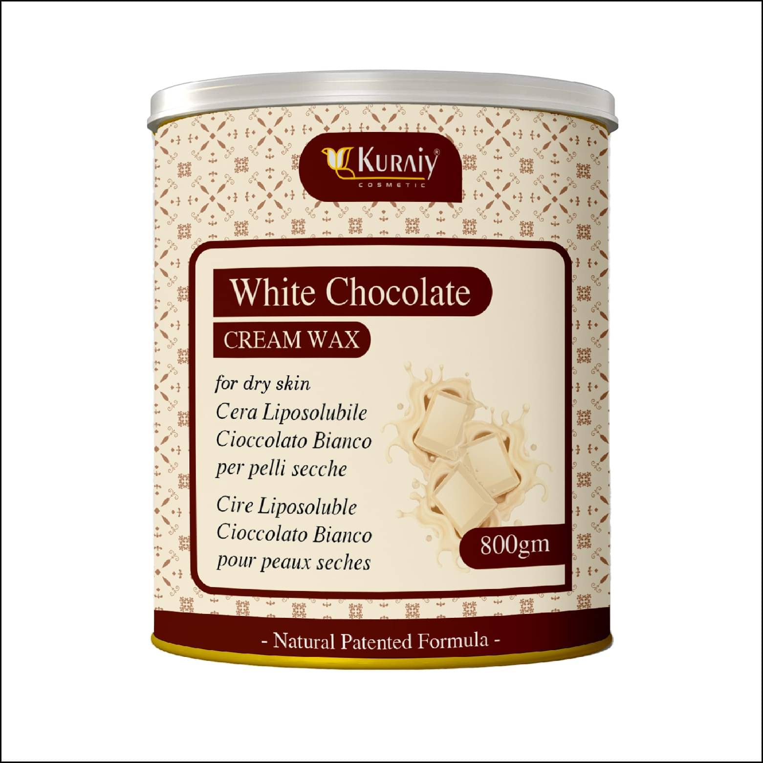     			KURAIY White Chocolate Wax for Smooth Hair Removal - 800gm White chocolate extracts (Pack of 1)