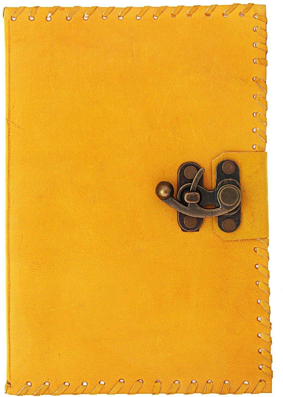 Leather Diary With C-Lock A5 Diary Unruled 144 Pages (Yellow) Leather Diary With C-Lock A5 Diary Unruled 144 Pages (Yellow)
