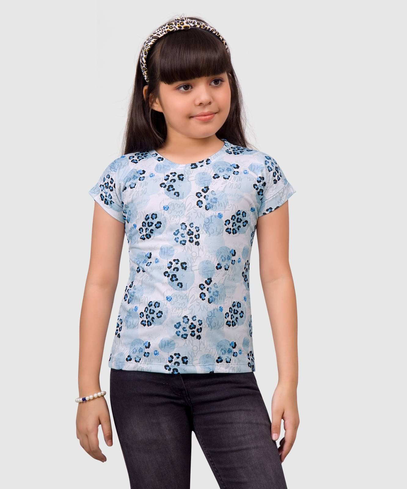     			Little Funky Pack of 1 Girls Cotton Blend Top ( Blue )